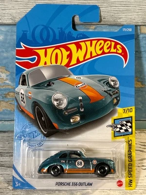 🔥HOT WHEELS SUPER TREASURE HUNT PORSCHE 356 OUTLAW COMES WITH *protector - Image 1 of 4