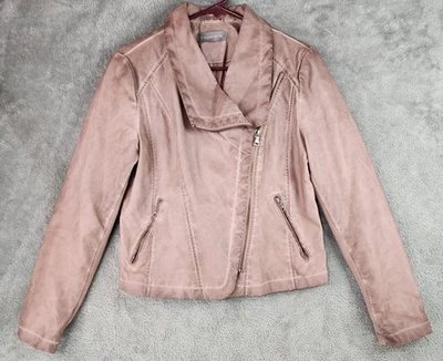 Chaqueta Bagatelle Mujer Mediana Rosa Imitación Cuero Moto Asimétrica Bolsillos con Cremallera Foto 1 de 4