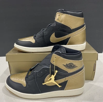 Air Jordan 1 ретро высоты OG черный / металлический золото / паруса DZ5485 071 - Изображение 1 из 4