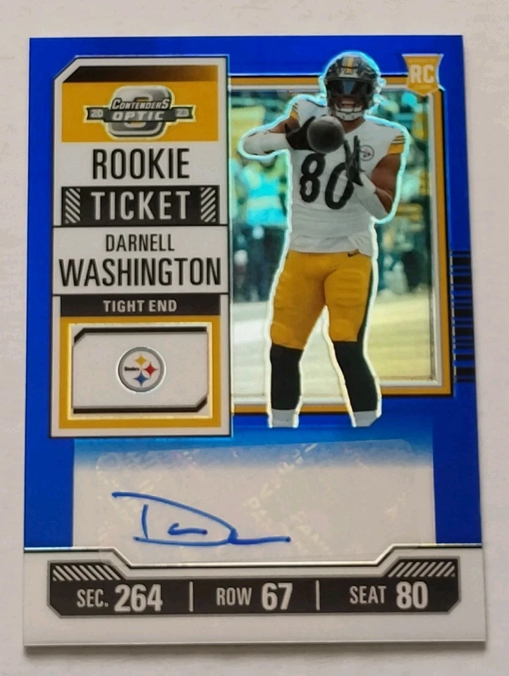 2023 Contenders Optic Darnell Washington Autograph Blue Prizm Rookie Ticket #/75 - Image 1 of 4