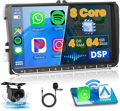 Ohradio 8-Core/4G+64G/DSP Autoradio Android 15 pour VW Golf 5 Golf 6 Passat - Photo 1/4