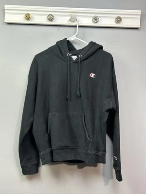 Champion Sudadera con Capucha Tejido Inverso Juvenil Grande Negra Pullover Sudadera Bordada Foto 1 de 4