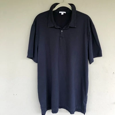 Standard James Perse Polo Shirt Men 5| 2XL Blue Supima Cotton Clasic Minimalist  - Image 1 of 4