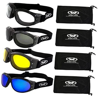  Gafas Eliminator Deluxe Moto Rojo Estilo Barón Claro Humo Amarillo y Azul Foto 1 de 4