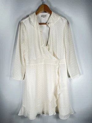 Vestido corto Whistles Mimi Dobby con volantes Reino Unido 14 blanco crema  Foto 1 de 4