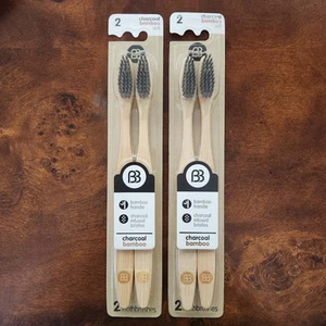 2 PK Brush Buddies Charcoal Bamboo Toothbrush Soft Bristles – Eco Friendly - Picture 1 of 8