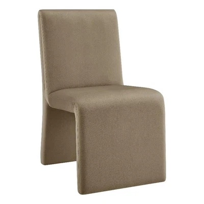 Emory Upholstered Performance Velvet Dining Side Chair in Taupe - Image 1 of 4