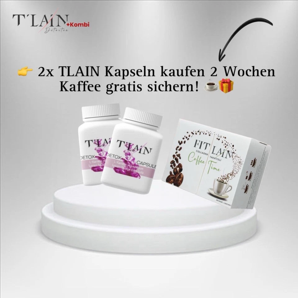 TLAIN Kapsel Kombi Detox & Fettverbrennung  +2 Wochen FitLAIN Coffee GRATIS - Bild 1 von 1