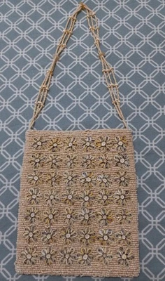 Cartera Bolso de Hombro Seashell Seedbead Excelente Estado  Foto 1 de 4