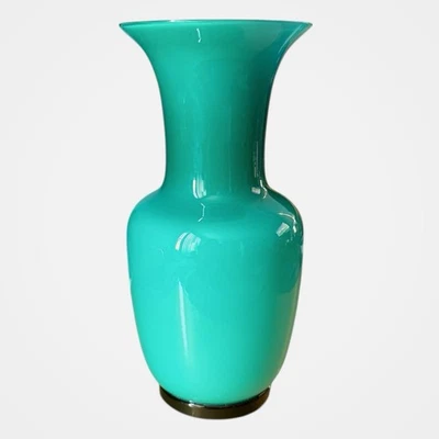 Vintage Murano Venini Signed Dated Mint Green Opalino Small Vase - Image 1 of 4