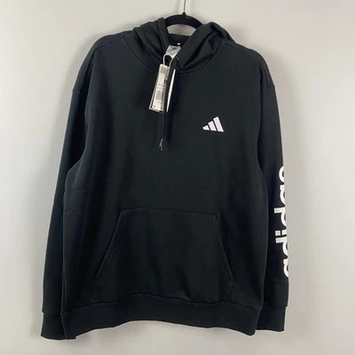 Sudadera Adidas Lineal Negra Sudadera con Capucha Para Hombre Mediana Logo Pullover Foto 1 de 4