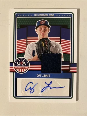 Coy James 2023 Panini Stars & Stripes USA Baseball Auto Jersey Patch Ole Miss - Image 1 of 2