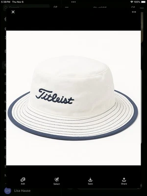 Titleist Boonie Bucket Hat White With Blue Trim Adult Size Small/Medium New Golf - Image 1 of 4