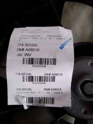 Driver Radiator Fan Motor Only Radiator Fits 10-15 CROSSTOUR 3202846 - Imagem 1 de 3