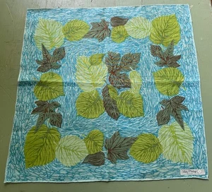 MWT Lady Heritage Irish Linen Hanky Striated Artsy Designed Leaves - Picture 1 of 5