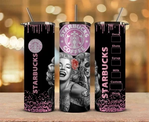 Vaso de café Starbucks con pajita 20 oz Monroe Día de Muertos acero inoxidable - Imagen 1 de 2