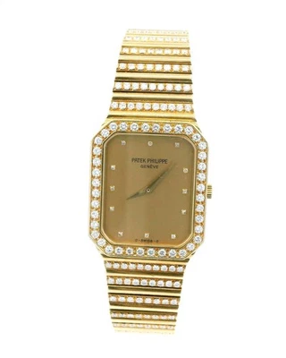 PATEK PHILIPPE 3814/1 MANUAL 18K YELLOW GOLD AND FACTORY DIAMONDS MEN WATCH - Image 1 of 4