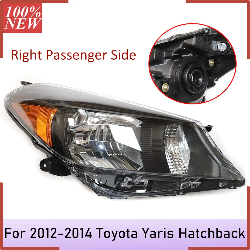 Faro halógeno negro lado derecho para Toyota Yaris Hatchback 2012 2013 2014 Foto 1 de 4