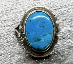 Vintage Navajo SIGNIERT AL Althea Latome Sterlingsilber & Türkis Ring 6,75 - Bild 1 von 16