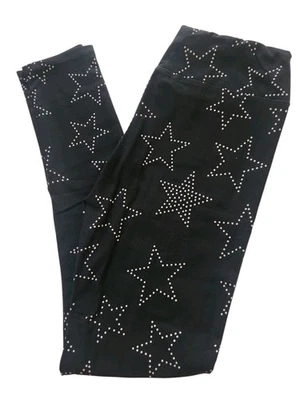Leggings Lularoe Stars OS estrellas punteadas blancas en negro patriótica América ¡NUEVOS SIN ETIQUETAS! Foto 1 de 2