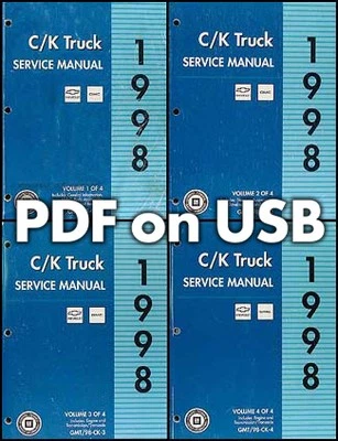 GMC Chevrolet CK 1998 camioneta manual de taller pdf en camioneta USB y SUV servicio reparación Foto 1 de 4