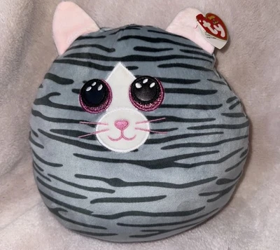 10” Beanie Boos Squish a Boo Ty Kiki the Grey Cat Plush Kitty Stuffed Animal - Image 1 of 4