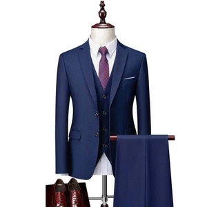 3 Piece Silm Bridegroom Wedding Casual Men's Suit Set - Picture 1 of 84