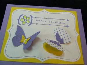 Handmade ~BIRTHDAY~ Card Embossed  Using Stampin Up! BUTTERFLY - Picture 1 of 1
