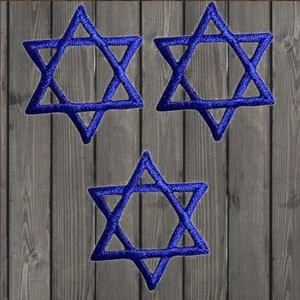 Blue Star of David Embroidered Patch — 3-Pack — Iron On - Picture 1 of 1
