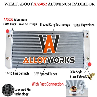 4 Row Aluminum Radiator For 03-2009 Chevy C4500 Kodiak GMC C5500 Topkick Isuzu Foto 1 de 4