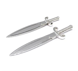 925 Solid Sterling Silver SWORD BOOKMARK, Letter Opener - Imagen 1 de 2