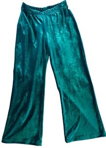GK GREEN VELVET CHILD X-SMALL WARM-UP PANTS GYMNAST, SKATE, DANCE, FITNESS SZ XS - Picture 1 of 6