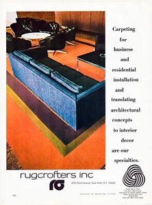 Print Ad 1969 MCM Office Mod Decor Interior Design Rugcrofters Page 12" x 9" - Picture 1 of 1