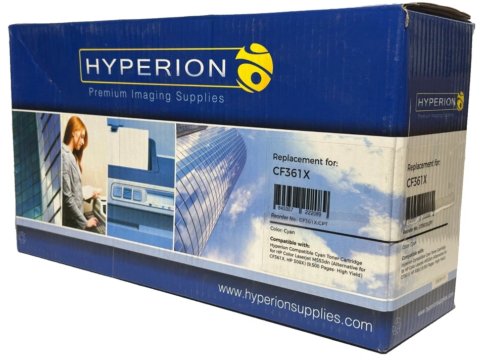 Картридж с тонером совместимый с HP 508X CF361X голубой запечатанный пакет - Изображение 1 из 1