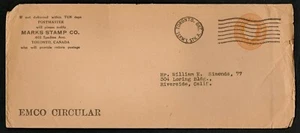 Canada 1910's? KGV 1c Orange Stamped Envelope Cover Precanceled Used - Picture 1 of 2