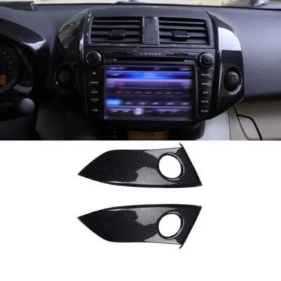 Cubierta de navegación de consola media ABS de fibra de carbono para Toyota RAV4 2006-12 2x Foto 1 de 4