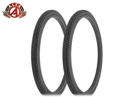 2 NEUMÁTICOS DE CUENTAS DE ALAMBRE DE BICICLETA ALTA 26 x 1,75 NEGRO DOBLE MARCHA BANDA DE RODADURA SEMI-LISA. Foto 1 de 2