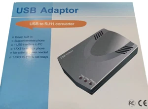 TELBOX USB TO RJ11 converter box and cables with USB & phone cables - Picture 1 of 4