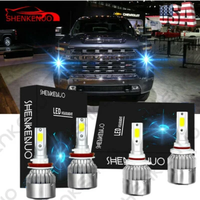 2 Pair 9005 + H11 Combo Total 400W 160000LM LED Headlight Kit Light Bulbs 8000K - Imagem 1 de 4