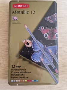 Derwent Metallic Pencils Set of 12 - barely used - Picture 1 of 2