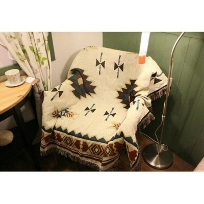 Sofa Decor Blanket Throw Bed Boho Hanging Tapestry Travel Cover Warm Carpet - Image 1 of 4