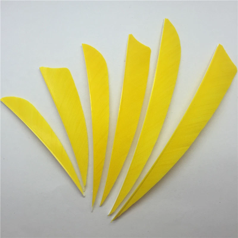50pcs 3" 4" 5" Yellow RW Fletches Feathers Fletchings - Image 1 of 1