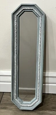 Vintage Blue Homco Accent Mirror Plastic Wall Hanging Home Interiors 17.5” - Image 1 of 4