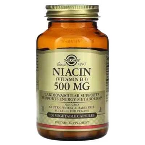 Solgar, Niacin (Vitamin B 3), 500 mg, 100 pflanzliche Kapseln frisch schnell UK-Bestand - Bild 1 von 2