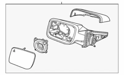 Espejo retrovisor exterior DOHC utilitario Ford Police Interceptor 13-19 OEM NUEVO DB5Z-17683-DF Foto 1 de 2