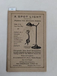 Vintage Antique Booklet ~ W.H. McNichols ~ Chiropractic Supply Co. Davenport IA - Picture 1 of 4