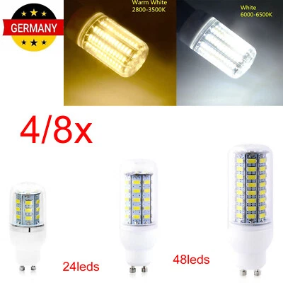 4/8er GU10 LED Birnen Mais Licht Glühbirne Leuchtmittel 5W-12W Warm/Kalt Weiß - Bild 1 von 4