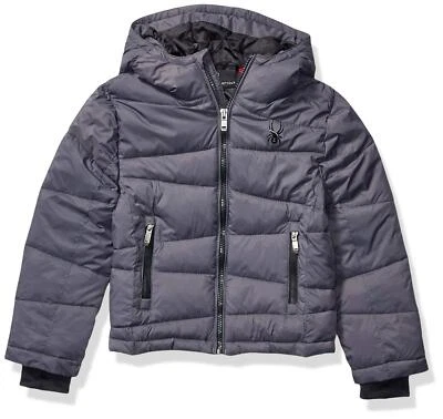 Spyder Boys Big Water Resistant Hooded Puffer Jacket, Polar Tonal, Large (14/16) - Image 1 of 4