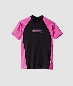 $40 O'Neill Kid's Girl's Black Skins Short Sleeve Crew Shirt Swimwear Size 16 - Picture 1 of 2