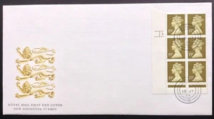 GB 1994 6x 19p Machin Definitive Cylinder Block on First Day Cover, Glasgow CDS - Picture 1 of 2